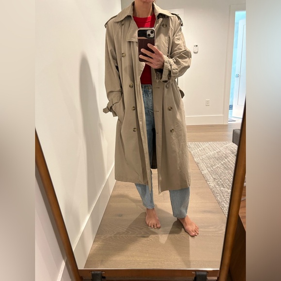 Zara Green Khaki Trench XS EUC - Picture 2 of 8